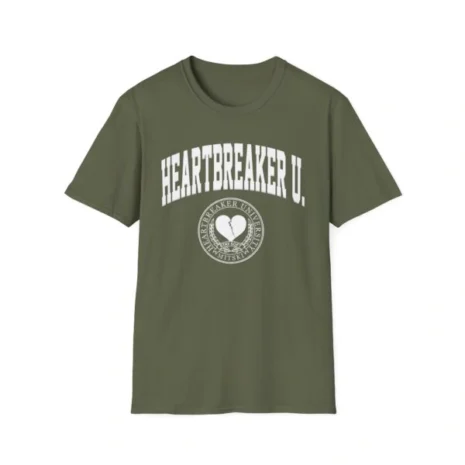 Mitski Heartbreaker University Unisex Softstyle T-Shirt Military Green Mitski Heartbreaker University Unisex Softstyle T-Shirt Military Green