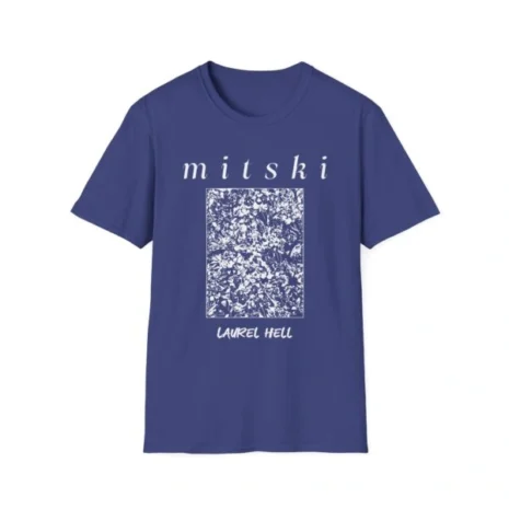 Mitski Laurel Hell Unisex Softstyle T-Shirt Metro Blue Mitski Laurel Hell Unisex Softstyle T-Shirt Metro Blue