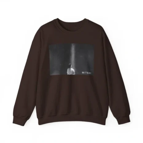 Mitski Lone Light Unisex Heavy Blend™ Crewneck Sweatshirt Dark Chocolate Mitski Lone Light Unisex Heavy Blend™ Crewneck Sweatshirt Dark Chocolate