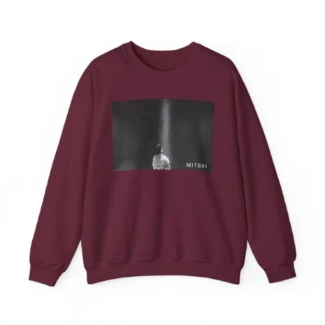 Mitski Lone Light Unisex Heavy Blend™ Crewneck Sweatshirt Maroon Mitski Lone Light Unisex Heavy Blend™ Crewneck Sweatshirt Maroon