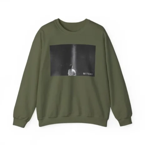 Mitski Lone Light Unisex Heavy Blend™ Crewneck Sweatshirt Military Green Mitski Lone Light Unisex Heavy Blend™ Crewneck Sweatshirt Military Green