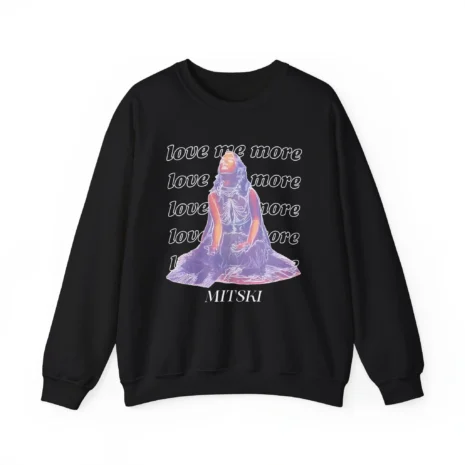 Mitski Love Me More Unisex Heavy Blend™ Crewneck Sweatshirt Black Mitski Love Me More Unisex Heavy Blend™ Crewneck Sweatshirt Black