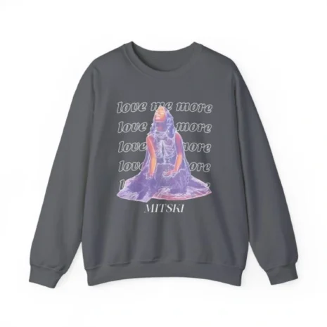 Mitski Love Me More Unisex Heavy Blend™ Crewneck Sweatshirt Charcoal