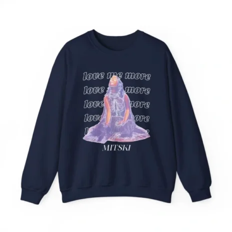 Mitski Love Me More Unisex Heavy Blend™ Crewneck Sweatshirt Navy Mitski Love Me More Unisex Heavy Blend™ Crewneck Sweatshirt Navy