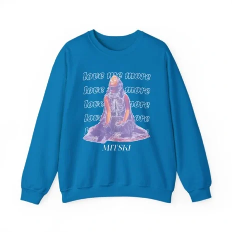 Mitski Love Me More Unisex Heavy Blend™ Crewneck Sweatshirt Sapphire Mitski Love Me More Unisex Heavy Blend™ Crewneck Sweatshirt Sapphire