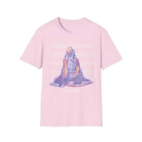 Mitski Love Me More Unisex Softstyle T-Shirt Light Pink Mitski Love Me More Unisex Softstyle T-Shirt Light Pink