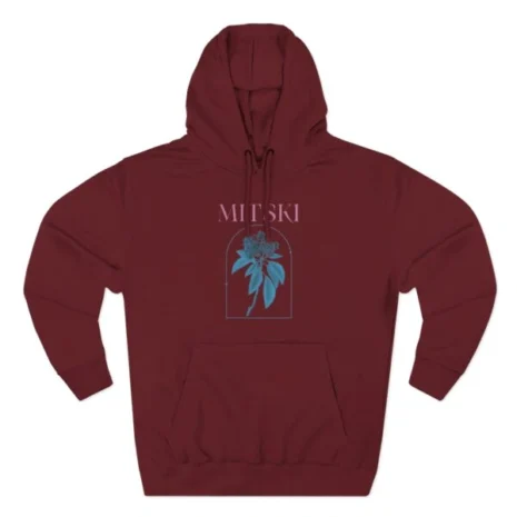 Mitski Mountain Laurel Raglan Three-Panel Fleece Hoodie Burgundy Mitski Mountain Laurel Raglan Three-Panel Fleece Hoodie Burgundy