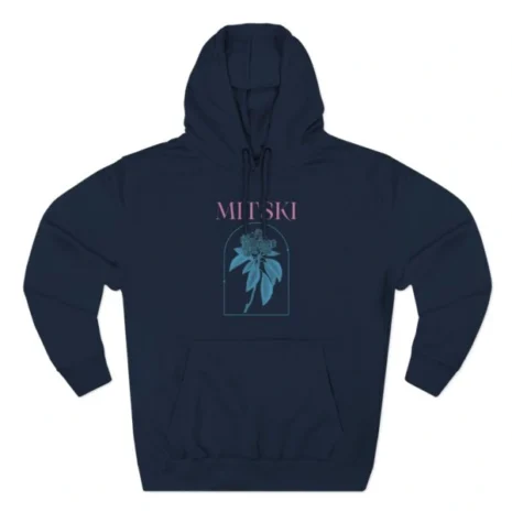 Mitski Mountain Laurel Raglan Three-Panel Fleece Hoodie Navy