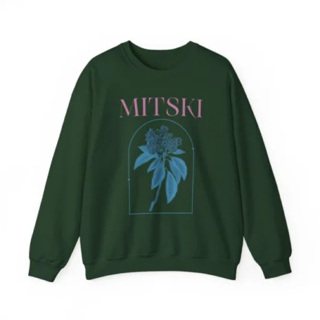 Mitski Mountain Laurel Raglan Unisex Heavy Blend™ Crewneck Sweatshirt Forest Green Mitski Mountain Laurel Raglan Unisex Heavy Blend™ Crewneck Sweatshirt Forest Green