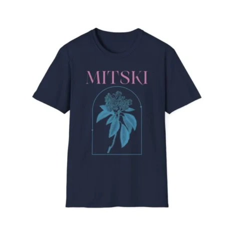 Mitski Mountain Laurel Raglan Unisex Softstyle T-Shirt Navy Mitski Mountain Laurel Raglan Unisex Softstyle T-Shirt Navy