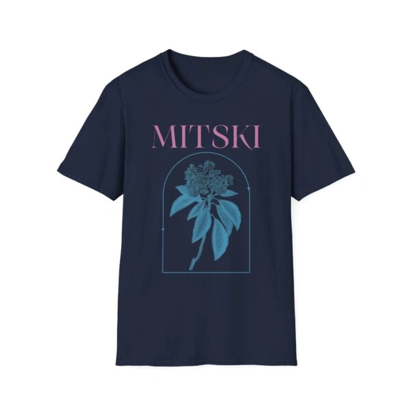 Mitski Mountain Laurel Raglan Unisex Softstyle T-Shirt Navy