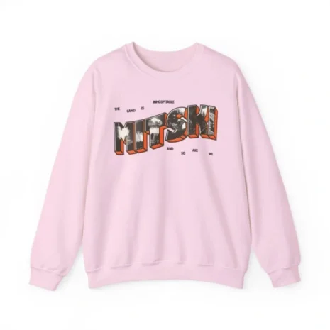 Mitski Postcard Unisex Heavy Blend™ Crewneck Sweatshirt Light Pink Mitski Postcard Unisex Heavy Blend™ Crewneck Sweatshirt Light Pink