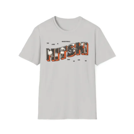 Mitski Postcard Unisex Softstyle T-Shirt Ice Grey Mitski Postcard Unisex Softstyle T-Shirt Ice Grey