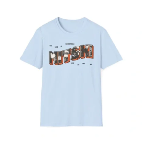 Mitski Postcard Unisex Softstyle T-Shirt Light Blue Mitski Postcard Unisex Softstyle T-Shirt Light Blue