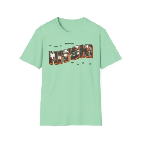 Mitski Postcard Unisex Softstyle T-Shirt Mint Green Mitski Postcard Unisex Softstyle T-Shirt Mint Green