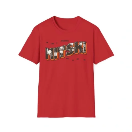 Mitski Postcard Unisex Softstyle T-Shirt Red Mitski Postcard Unisex Softstyle T-Shirt Red