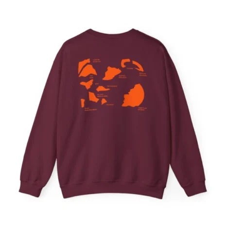 Mitski Shards Stonewash Unisex Heavy Blend™ Crewneck Sweatshirt Maroon Back Side Mitski Shards Stonewash Unisex Heavy Blend™ Crewneck Sweatshirt Maroon Back Side