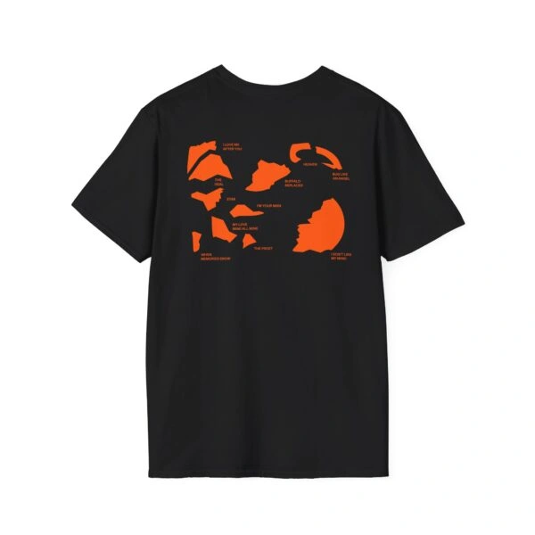 Mitski Shards Stonewash Unisex Softstyle T-Shirt Black Back Side