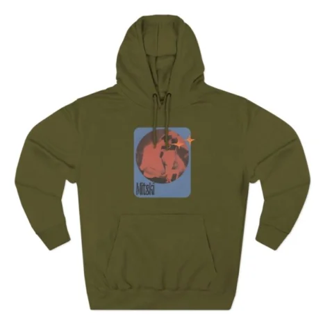 Mitski Stars Retro Three-Panel Fleece Hoodie Army Green Mitski Stars Retro Three-Panel Fleece Hoodie Army Green