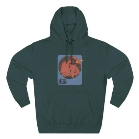 Mitski Stars Retro Three-Panel Fleece Hoodie Sports Green Mitski Stars Retro Three-Panel Fleece Hoodie Sports Green