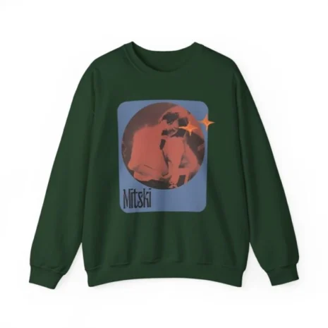 Mitski Stars Retro Unisex Heavy Blend™ Crewneck Sweatshirt Forest Green Mitski Stars Retro Unisex Heavy Blend™ Crewneck Sweatshirt Forest Green