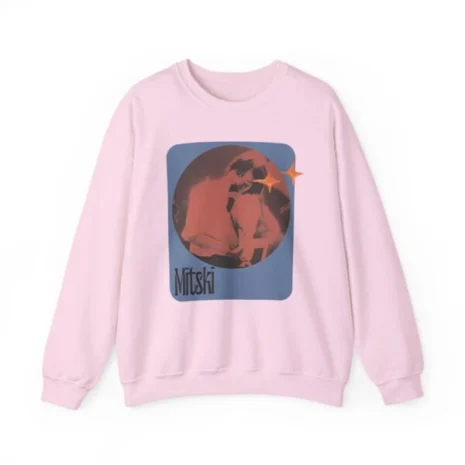 Mitski Stars Retro Unisex Heavy Blend™ Crewneck Sweatshirt Light Pink Mitski Stars Retro Unisex Heavy Blend™ Crewneck Sweatshirt Light Pink