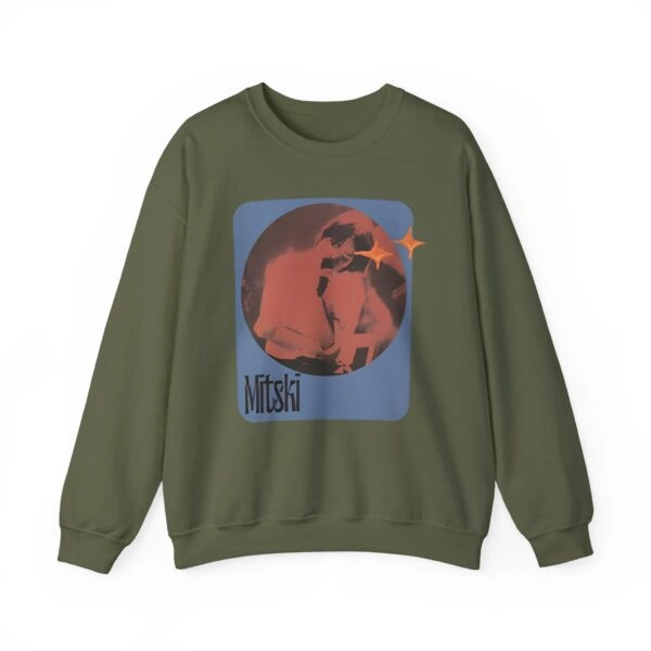 Mitski Stars Retro Unisex Heavy Blend™ Crewneck Sweatshirt Military Green