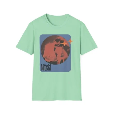 Mitski Stars Retro Unisex Softstyle T-Shirt Mint Green Mitski Stars Retro Unisex Softstyle T-Shirt Mint Green