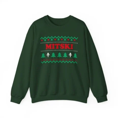 Mitski Winter Vibes Unisex Heavy Blend™ Crewneck Sweatshirt Forest Green Mitski Winter Vibes Unisex Heavy Blend™ Crewneck Sweatshirt Forest Green