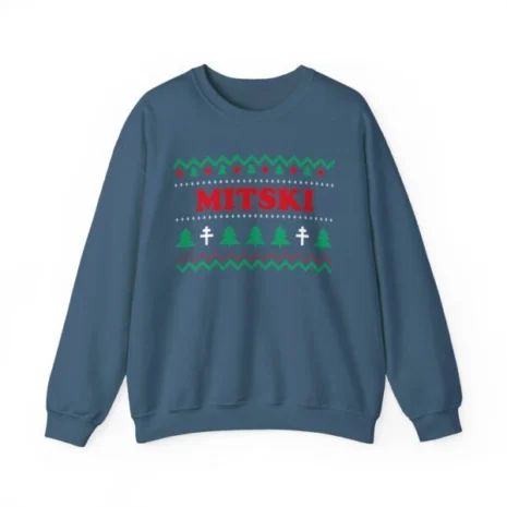 Mitski Winter Vibes Unisex Heavy Blend™ Crewneck Sweatshirt Indigo Blue Mitski Winter Vibes Unisex Heavy Blend™ Crewneck Sweatshirt Indigo Blue