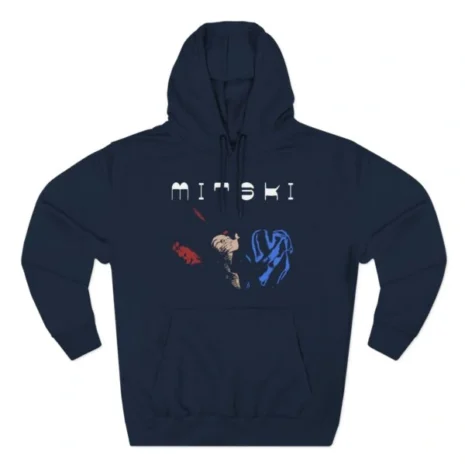 Mitski Working for the Knife Three-Panel Fleece Hoodie Navy