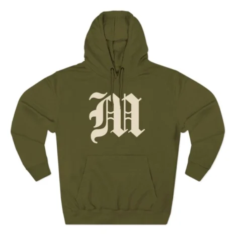 Mitski the Land Letterman Three-Panel Fleece Hoodie Army Green Mitski the Land Letterman Three-Panel Fleece Hoodie Army Green