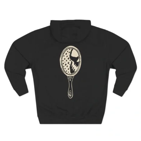 Mitski the Land Letterman Three-Panel Fleece Hoodie Black Back Side Mitski the Land Letterman Three-Panel Fleece Hoodie Black Back Side