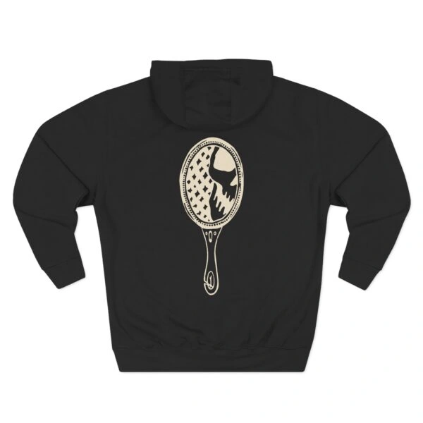 Mitski the Land Letterman Three-Panel Fleece Hoodie Black Back Side