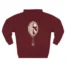 Mitski the Land Letterman Three-Panel Fleece Hoodie Burgundy Back Side