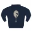 Mitski the Land Letterman Three-Panel Fleece Hoodie Navy Back Side