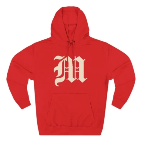 Mitski the Land Letterman Three-Panel Fleece Hoodie Red Mitski the Land Letterman Three-Panel Fleece Hoodie Red