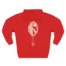Mitski the Land Letterman Three-Panel Fleece Hoodie Red Back Side