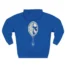 Mitski the Land Letterman Three-Panel Fleece Hoodie Royal Blue Back Side