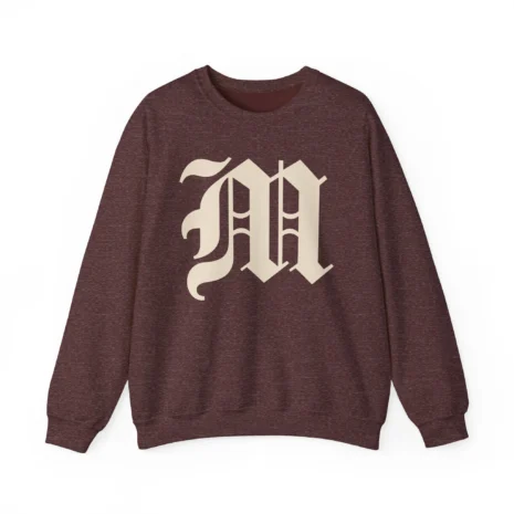 Mitski the Land Letterman Unisex Heavy Blend™ Crewneck Sweatshirt Heather Sport Dark Maroon
