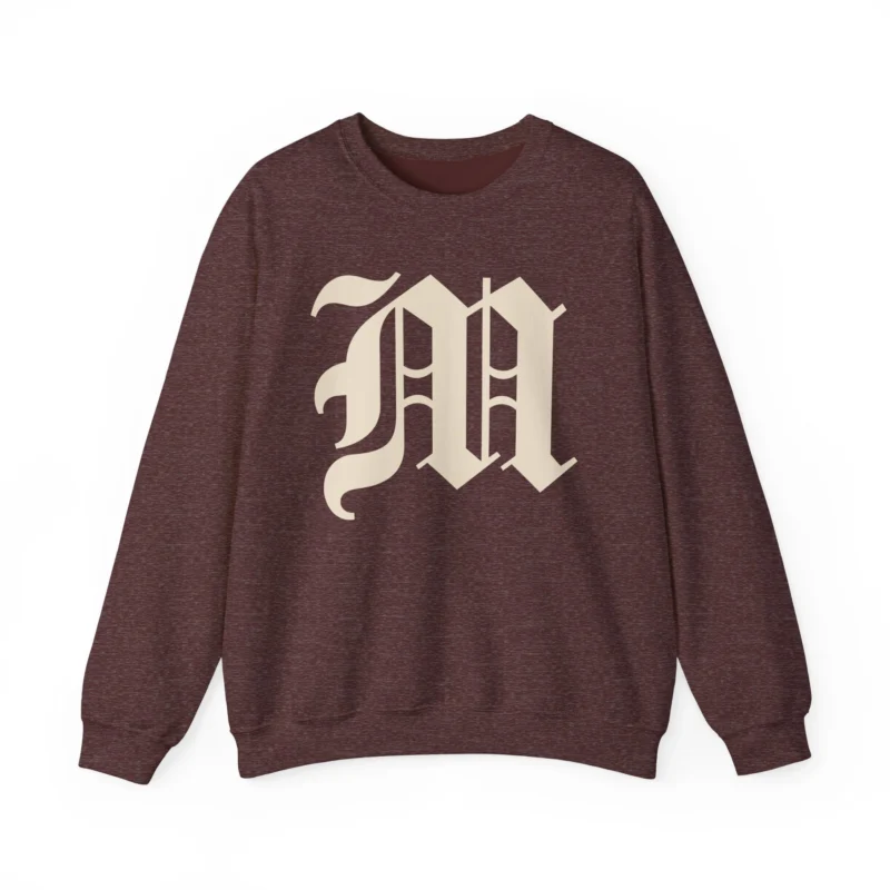 Mitski the Land Letterman Unisex Heavy Blend™ Crewneck Sweatshirt Heather Sport Dark Maroon