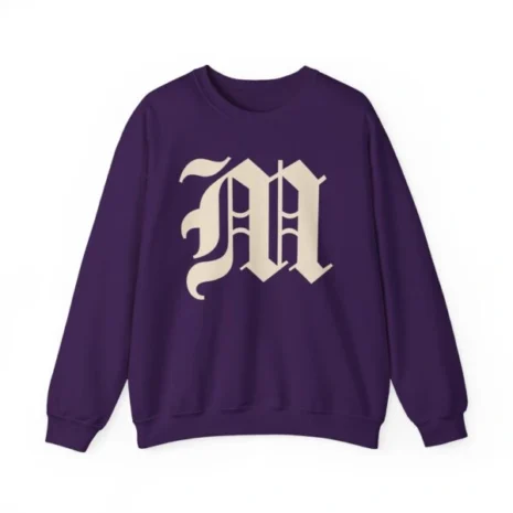 Mitski the Land Letterman Unisex Heavy Blend™ Crewneck Sweatshirt Purple Mitski the Land Letterman Unisex Heavy Blend™ Crewneck Sweatshirt Purple