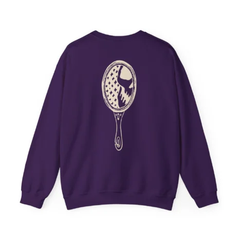 Mitski the Land Letterman Unisex Heavy Blend™ Crewneck Sweatshirt Purple Back Side Mitski the Land Letterman Unisex Heavy Blend™ Crewneck Sweatshirt Purple Back Side