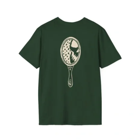 Mitski the Land Letterman Unisex Softstyle T-Shirt Forest Green Back Side Mitski the Land Letterman Unisex Softstyle T-Shirt Forest Green Back Side