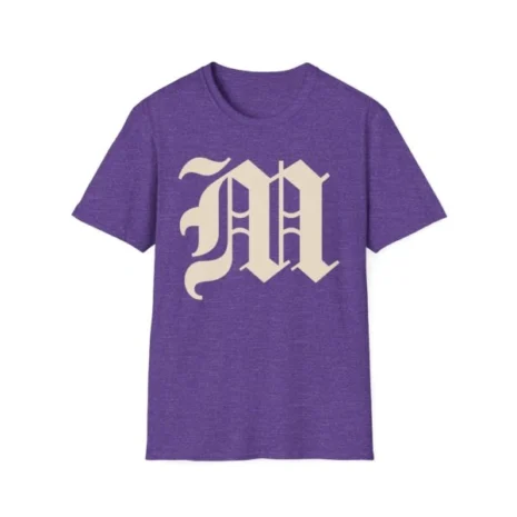 Mitski the Land Letterman Unisex Softstyle T-Shirt Heather Purple Mitski the Land Letterman Unisex Softstyle T-Shirt Heather Purple
