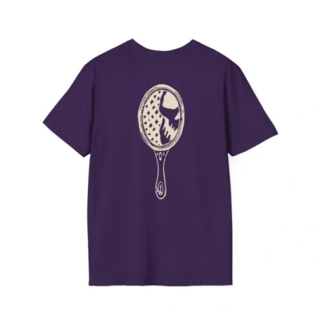 Mitski the Land Letterman Unisex Softstyle T-Shirt Purple Back Side Mitski the Land Letterman Unisex Softstyle T-Shirt Purple Back Side