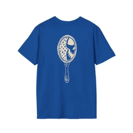 Mitski the Land Letterman Unisex Softstyle T-Shirt Royal Back Side Mitski the Land Letterman Unisex Softstyle T-Shirt Royal Back Side