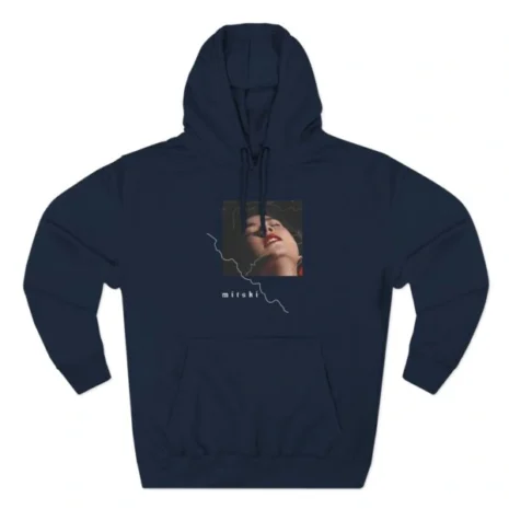 Secretly Store Mitski Three-Panel Fleece Hoodie Navy Secretly Store Mitski Three-Panel Fleece Hoodie Navy