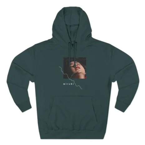 Secretly Store Mitski Three-Panel Fleece Hoodie Sports Green