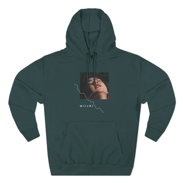 Secretly Store Mitski Three-Panel Fleece Hoodie Sports Green